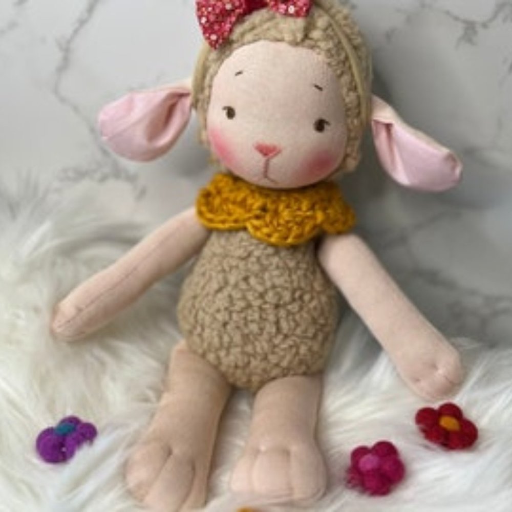 Lele the lamb, weighted Handmade Cloth Doll/ Waldorf inspired doll
